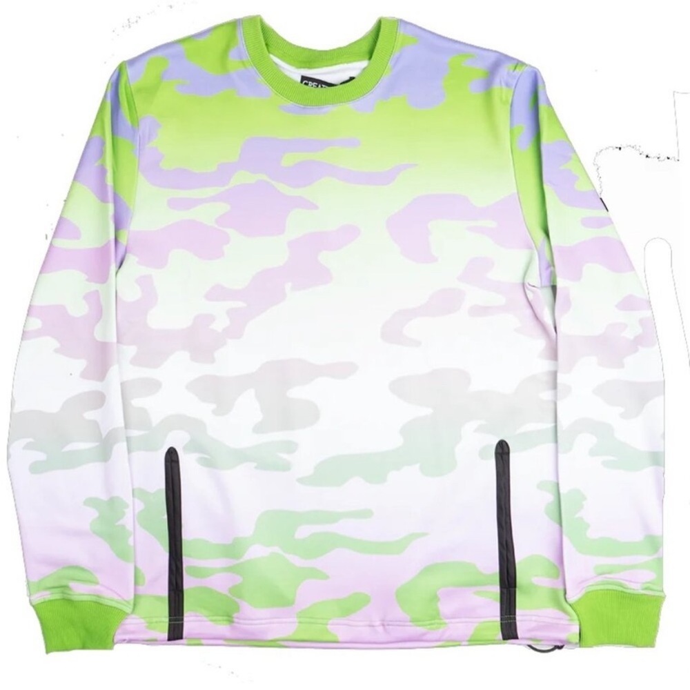 CREATE 2MRW CREWNECK LIME CAMO Size Small NWT